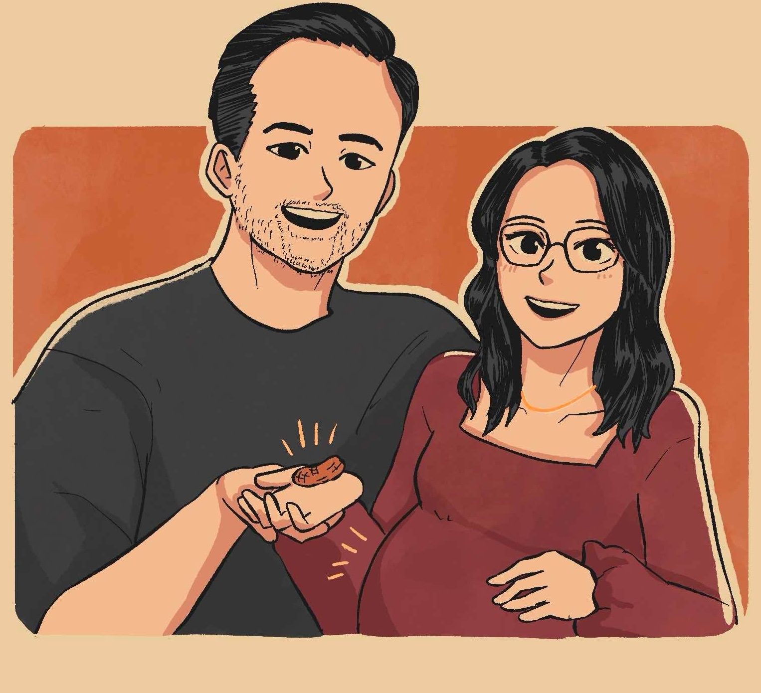 Expectant parents illustration